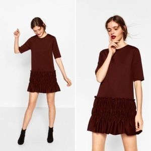 Zara Drop Waist Ruffle Dress